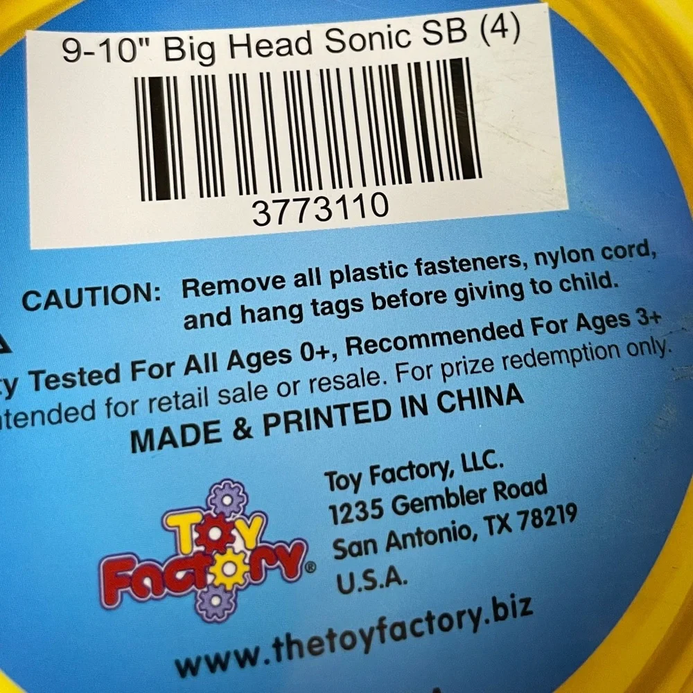Sonic the hedgehog Plushie Big Head Plush Happy Sonic With Original Tag 9-10